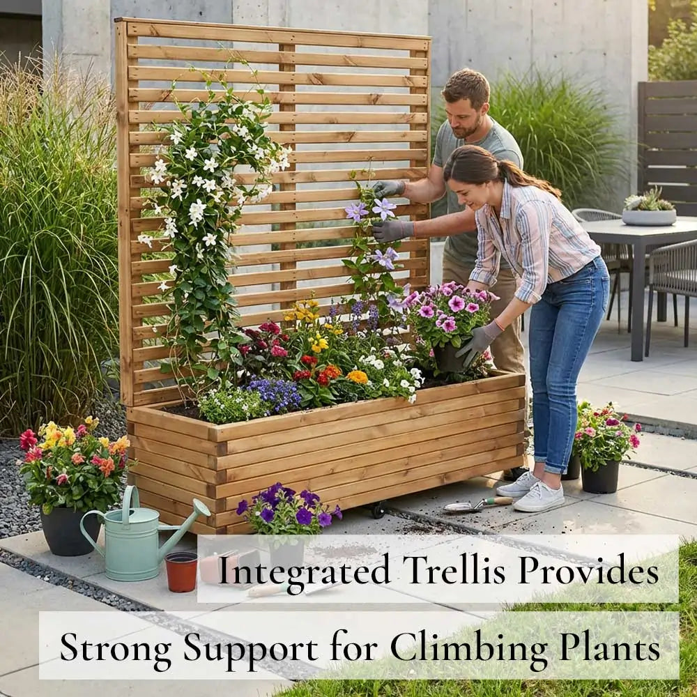 amazon wooden trellis Pine Raised Wooden Trellis Planter – Woven Wood