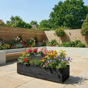 Pine Raised Wooden Trough Planter with Feet