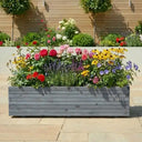 Pine Raised Wooden Trough Planter with Feet