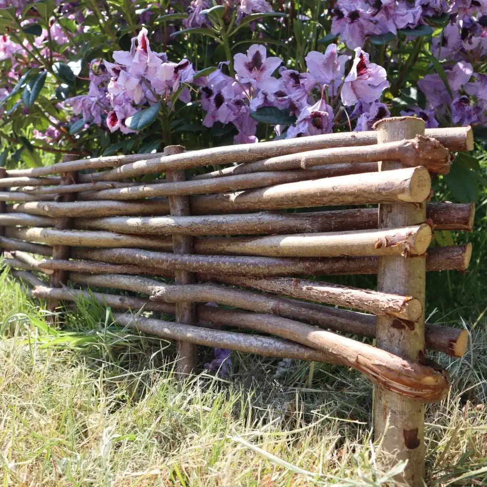 2.4m Woven Hazel Hurdle Lawn Edging for Plants, Height 22cm by Woven Wood Tulipy