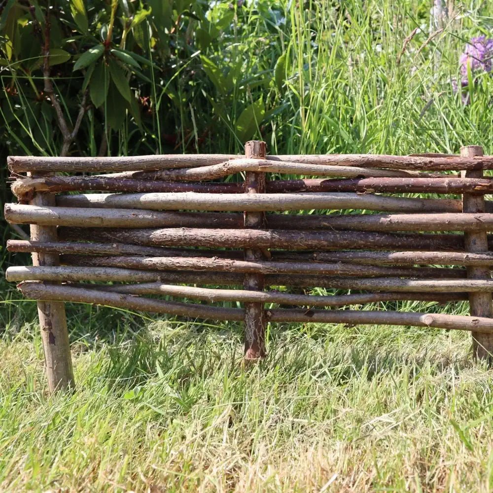premium natural hazel hurdle lawn edging, weed control