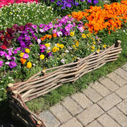 2.4m hazel hurdle lawn edging for plants and weed control from Woven Wood Tulipy