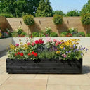 Pine Raised Wooden Trough Planter with Feet