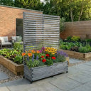 Pine Raised Wooden Trellis Planter