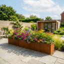 300cm Corten Steel Straight Edge Trough Planter with Feet