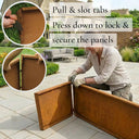 300cm Corten Steel Straight Edge Trough Planter with Feet