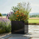 30cm Zinc Galvanised Polished Black Square Planter