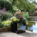 40cm Zinc Galvanised Polished Black Square Planter