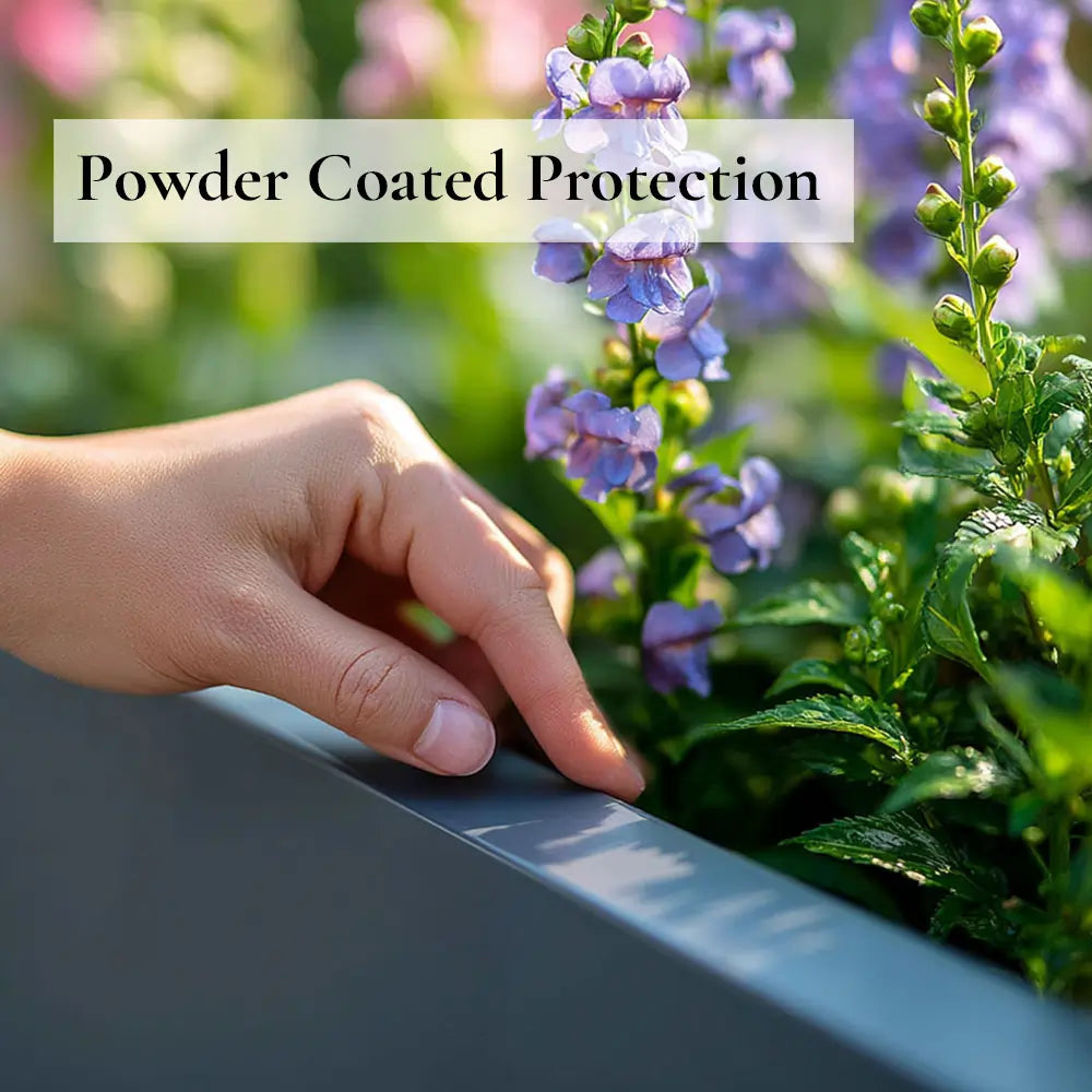 30cm Zinc Galvanised Matte Grey Square Planter