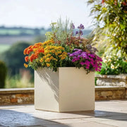 30cm Zinc Galvanised Cream Square Planter