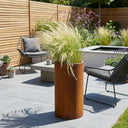60cm Round Tall Cylinder Corten Steel Planter with Feet