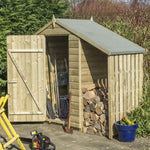 4' x 3' Premier Shiplap Windowless Single Door Apex Shed With Lean-To