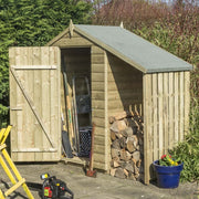 4' x 3' Premier Shiplap Windowless Single Door Apex Shed With Lean-To