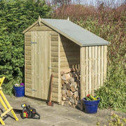 4' x 3' Premier Shiplap Windowless Single Door Apex Shed With Lean-To