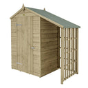 4' x 3' Premier Shiplap Windowless Single Door Apex Shed With Lean-To