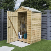 4' x 3' Traditional Overlap Windowless Single Door Apex Shed