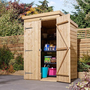 4' x 4' Premier Shiplap Windowless Double Door Pent Shed