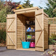 4' x 4' Premier Shiplap Windowless Double Door Pent Shed