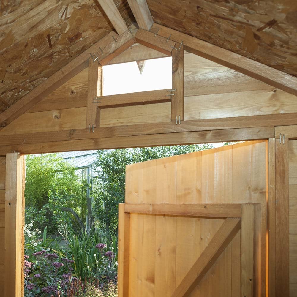 4' x 6' Shiplap Windowless Single Door Apex Security Shed – Woven Wood