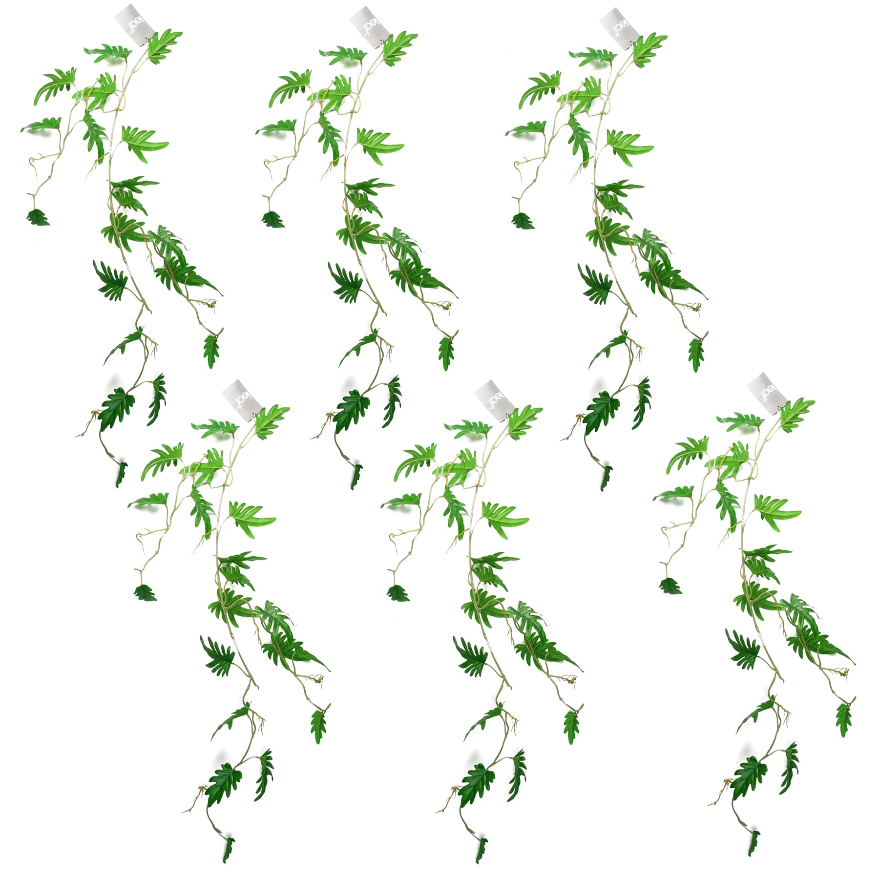 6 x 100cm Artificial Hanging Trailing Philodendron Small Leaf Plant