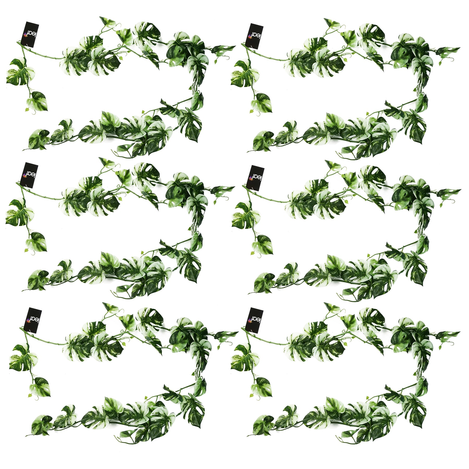 6 x 180cm Artificial Hanging Trailing Variegated Monstera Plant