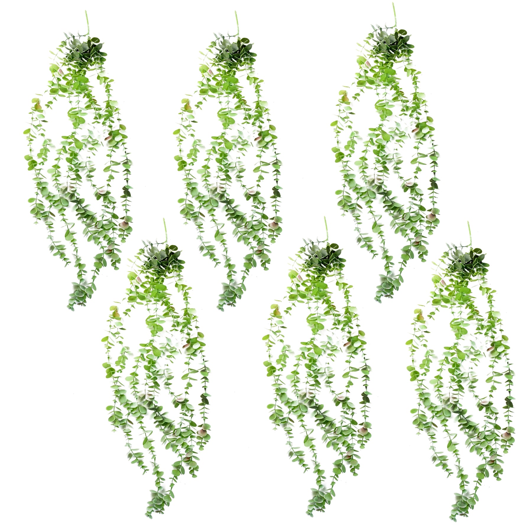 6 x 80cm Artificial Hanging Trailing Eucalyptus Plant