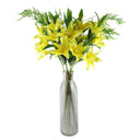 Pack of 6 x 100cm Large Yellow Lily Stem - 18 Flowers