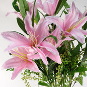 100cm Large Pink Lily Stem - 3 Flowers
