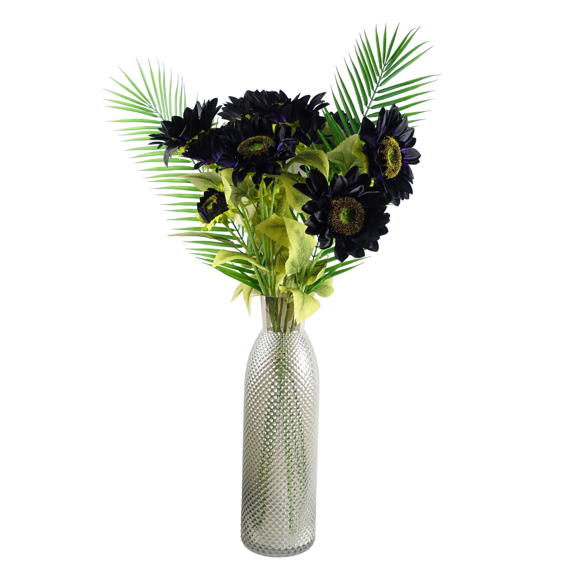 88cm Purple Artificial Sunflower - 3 heads