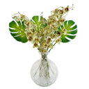 80cm Cream Artificial Mini Orchid Stem