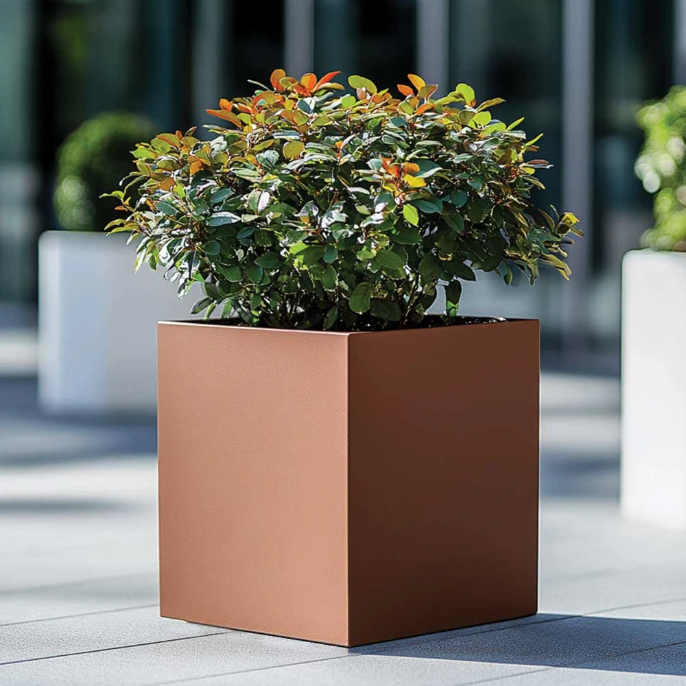 30cm Zinc Galvanised Copper Square Planter