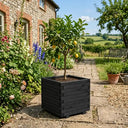 Wooden Pine Raised Cube Planter #40cm(L) x 40cm(W) x 40cm(H) #Black