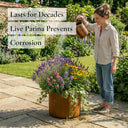 48cm Round Short Cylinder Corten Steel Planter with Feet