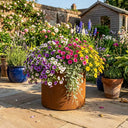 48cm Round Short Cylinder Corten Steel Planter with Feet