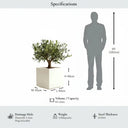 40cm Zinc Galvanised Cream Square Planter - image 2