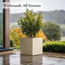 40cm Zinc Galvanised Cream Square Planter - image 4