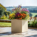 40cm Zinc Galvanised Cream Square Planter - image 10