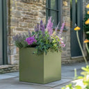 40cm Zinc Galvanised Sage Green Square Planter - image 13