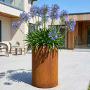80cm Round Tall Cylinder Corten Steel Planter with Feet