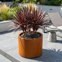 48cm Round Short Cylinder Corten Steel Planter with Feet