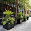 60cm Zinc Galvanised Polished Black Square Planter