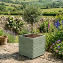 Wooden Pine Raised Cube Planter #50cm(L) x 50cm(W) x 50cm(H) #Green