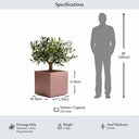 50cm Zinc Galvanised Brushed Rose Gold Finish Square Planter