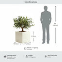 50cm Zinc Galvanised Cream Square Planter - image 2