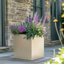 50cm Zinc Galvanised Cream Square Planter - image 10