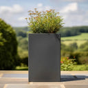 50cm Zinc Galvanised Matte Grey Tall Square Planter