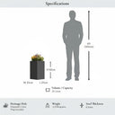 50cm Zinc Galvanised Matte Grey Tall Square Planter