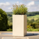 50cm Zinc Galvanised Cream Tall Square Planter - image 12