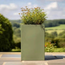 50cm Zinc Galvanised Sage Green Tall Square Planter - image 12