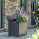 50cm Zinc Galvanised Matte Grey Square Planter